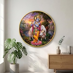 SAF Lord Krishna with Cow Wall Art