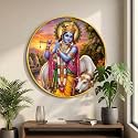 SAF Lord Krishna Wall Painting with PVC