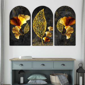 saf modern golden ginkgo leaves wall painting for living room bedroom hotels