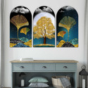 saf Modern Golden Ginkgo Leaves Wall Painting for Living Room, Bedroom, Hotels
