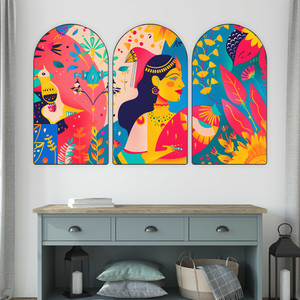 saf modern indian pop art wall panel set