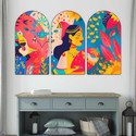 saf Modern Indian Pop Art Wall Panel Set