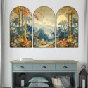 saf Nature Scene with Palm Trees Wall Painting for Living Room, Bedroom, Hotels