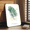 SAF Oh Baby Leaf Wall Art | Green Palm Leaf with Golden Text | Modern Minimalist Botanical Wall Decor for Bedroom Living Room Office | MDF Wall Hanging Artwork (13 x 19 inch) MG01-1001