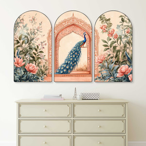 saf Peacock Wall Art Set of