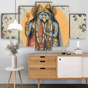 saf ram sita wall painting  5 panel traditional hindu art spiritual home decor pack of 5