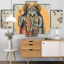 saf Ram Sita Wall Painting | 5 Panel Traditional Hindu Art |Spiritual Home Decor Pack of 5