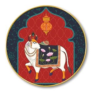 SAF Round Sacred Cow Wall Painting -