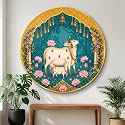 SAF Sacred Cow Calf Wall Painting Round
