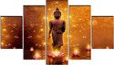 saf Buddha Standing on Lotus 5-Panel Wall Painting | Spiritual Home Decor Pack of 5