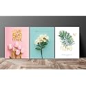 SAF paintings Set of 3 Love Flower Design UV Coated 6MM MDF Home Decorative Gift Item Painting 12 inch X 27 inch SANFC12218, Floral, Multicolour