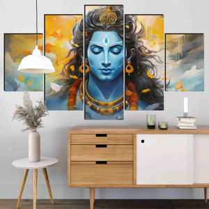 saf shiva wall painting  5 panel divine art  spiritual home dcor pack of 5