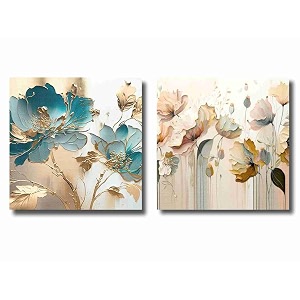 saf paintings wooden framed canvas painting set of 2 abstract flower theme canvas wall art painting for home dcor officefor bedromliving room home wall and office interior cr-196