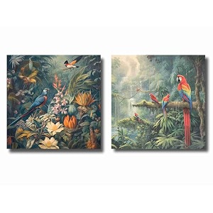 saf paintings wooden framed canvas painting set of 2 birds nature art canvas wall art painting for home dcor officefor bedromliving room home wall and office interior cr-199