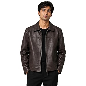 SAFAISION Mens Brown Leather