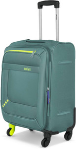 safari star 55 4w sage green expandable  cabin suitcase 4 wheels - 22 inches