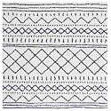 SAFAVIEH Arizona Shag Collection Area Rug - 5'1" Square, Ivory &amp; Slate, Moroccan Boho Design, Non-Shedding &amp; Easy to Clean, Ideal for Living Room, Bedroom, Dining Space (ASG741M)