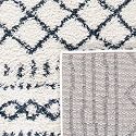 SAFAVIEH Arizona Shag Collection Area Rug - 3'2" Square, Ivory &amp; Slate, Moroccan Boho Design, Non-Shedding &amp; Easy to Clean, Ideal for Living Room, Bedroom, Dining Space (ASG741M)