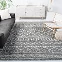 SAFAVIEH Arizona Shag Collection Area Rug - 5'1" Square, Brown &amp; Ivory, Moroccan Boho Design, Non-Shedding &amp; Easy to Clean, Ideal for Living Room, Bedroom, Dining Space (ASG741B)