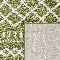 SAFAVIEH Arizona Shag Collection Area Rug - 3'2" Square, Green &amp; Ivory, Moroccan Boho Design, Non-Shedding &amp; Easy to Clean, Ideal for Living Room, Bedroom, Dining Space (ASG741X)