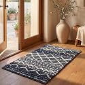 SAFAVIEH Arizona Shag Collection Area Rug - 2'3" x 4', Slate Blue &amp; Ivory, Moroccan Boho Design, Plush Pile, Ideal for Hallway, Foyer, Entryway, Accent Space (ASG741L)