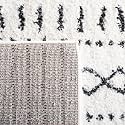 SAFAVIEH Arizona Shag Collection Area Rug - 3'2" Square, Ivory &amp; Black, Moroccan Boho Design, Non-Shedding &amp; Easy to Clean, Ideal for Living Room, Bedroom, Dining Space (ASG741Z)