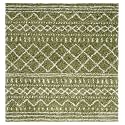 SAFAVIEH Arizona Shag Collection Area Rug - 5'1" Square, Green &amp; Ivory, Moroccan Boho Design, Non-Shedding &amp; Easy to Clean, Ideal for Living Room, Bedroom, Dining Space (ASG741X)