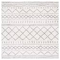 SAFAVIEH Arizona Shag Collection Area Rug - 3'2" Square, Ivory &amp; Grey, Moroccan Boho Design, Non-Shedding &amp; Easy to Clean, Ideal for Living Room, Bedroom, Dining Space (ASG741F)