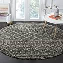 SAFAVIEH Arizona Shag Collection Area Rug - 3'2" Round, Brown &amp; Ivory, Moroccan Boho Design, Non-Shedding &amp; Easy to Clean, Ideal for Living Room, Bedroom, Dining Space (ASG741B)