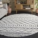 SAFAVIEH Arizona Shag Collection Area Rug - 6' x 8' Oval, Ivory &amp; Black, Moroccan Boho Design, Non-Shedding &amp; Easy to Clean, Ideal for Living Room, Bedroom, Dining Space (ASG741Z)