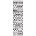 SAFAVIEH Arizona Shag Collection Runner Rug - 2'6" x 14', Ivory &amp; Black, Moroccan Boho Design, Non-Shedding &amp; Easy to Clean, Ideal for Ideal for Living Room, Hallway, Foyer, Bedroom (ASG741Z)
