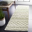 SAFAVIEH Arizona Shag Collection Runner Rug - 2'3" x 10', Ivory &amp; Green, Moroccan Boho Design, Non-Shedding &amp; Easy to Clean, Ideal for Ideal for Living Room, Hallway, Foyer, Bedroom (ASG741Y)