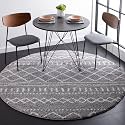 SAFAVIEH Arizona Shag Round Rug 8', Soft Plush Boho Grey &amp; Ivory ASG741G