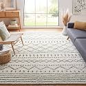 SAFAVIEH Arizona Shag Rug 10'x14', Soft Plush Boho Ivory &amp; Green ASG741Y