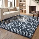 SAFAVIEH Arizona Shag Rug 11'x15', Soft Plush Slate Blue &amp; Ivory ASG741L