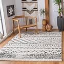 SAFAVIEH Arizona Shag Rug 4'x6', Soft Plush Boho Ivory &amp; Black ASG741Z