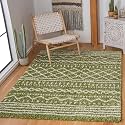 SAFAVIEH Arizona Shag Rug 4'x6', Soft Plush Boho Green &amp; Ivory ASG741X