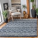 SAFAVIEH Arizona Shag Rug 6'7"x9'2", Soft Plush Slate Blue &amp; Ivory ASG741L