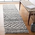 SAFAVIEH Arizona Shag Runner Rug 2'3"x10', Soft Plush Ivory &amp; Black ASG741Z