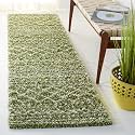 SAFAVIEH Arizona Shag Runner Rug 2'3"x8', Soft Plush Green & Ivory ASG741X