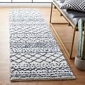 SAFAVIEH Arizona Shag Runner Rug 2'3"x6', Soft Plush Ivory &amp; Slate ASG741M