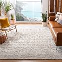 SAFAVIEH Arizona Shag Square Rug 5'1", Soft Plush Ivory &amp; Beige ASG741A