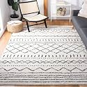 SAFAVIEH Arizona Shag Square Rug 6'7", Soft Plush Ivory &amp; Black ASG741Z
