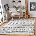 SAFAVIEH Arizona Shag Square Rug 6'7", Soft Plush Ivory &amp; Slate ASG741M