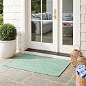 SAFAVIEH Courtyard Collection 2' x 3'7" Green/Blue CY8521 Indoor/ Outside Waterproof Easy cleansingPatio Backyard Mudroom Accent Mat