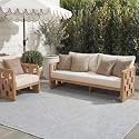 SAFAVIEH Courtyard Collection CY8521 Indoor/ Outdoor splashpoof Easy scrubbing Patio Backyard Mudroom Area-Rug, 8' x 11', Grey/Navy