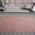 SAFAVIEH Washable Rug Outdoor Courtyard Collection - 2'7" x 5', Red &amp; Beige, Non-Shedding &amp; Easy Cleaning, Ideal for Patio, Backyard, Mudroom (CY8521-36521)