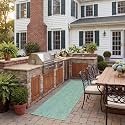 SAFAVIEH Washable Rug Outdoor Courtyard Collection - 2'3" x 14' Runner, Green &amp; Blue, Non-Shedding &amp; Easy Cleaning, Ideal for Patio, Entryway, Mudroom, Hallway, Kitchen (CY8521-55722)