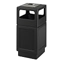 Safco Canmeleon Trash Can, 38 Gallons, Indoor and Outdoor Use, Durable &amp; Weather-Resistant Commercial Garbage Can with Ashtray, Black