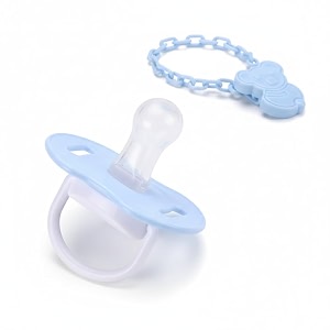 safe-o-kid bpa-free pacifiersoother with holder chain  non-toxic safe for babies convenient and durable keeps pacifier clean - assorted